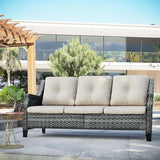 5 Piece Patio Furniture Set, 3-Seater Couch, 2 Swivel Glider Chairs and 2 Side Tables - Photo 8