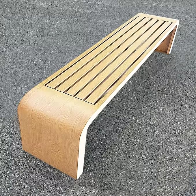 Outdoor Benches Weatherproof, Metal Garden Benches, Outdoor Garden Bench, Bottom Steel Pipe Reinforcement, Versatile Use(Beige,120cm)