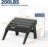 Adirondack Chair with Ottomans Set of 3, HDPE All-Weather Outdoor Footrest - Photo 4