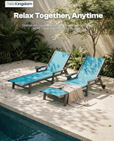 Patio Chaise Lounge Chair with Wheels & Cup Holder - Photo 2