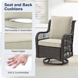 GAOMON 3 Pieces Outdoor Swivel Rocker Chair Set of 2 with Small Side Table, 360-Degree Swivel Rocking Chair - Photo 5