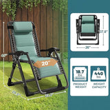 NAIZEA Padded Zero Gravity Chair, Cooling Fabric Folding Outdoor Lounge Chairs - Photo 2