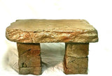 "Garden Bench" Cast Stone Granite Rock Bench 3 Piece, Patio Furniture, Concrete Bench Hand Sculpted Rustice Garden Decor - Photo 3