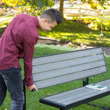LIFETIME 60253 Outdoor Convertible Bench, 55 Inch, Harbor Gray - Photo 4