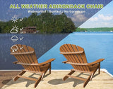 Foldable Adirondack Chairs, All-Weather Lawn & Patio Chairs with Wide Armrests, Solid Wood Outdoor Chairs - 350 Lbs - Photo 6