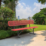 4/6/8 Feet Park Bench for Outside Heavy Duty Metal, Garden Benches Outdoor Bench with Backrest & Portable Frame - Photo 4