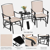 Yaheetech Outdoor Glider Chairs with Glass Table Rocking Chairs - Photo 4
