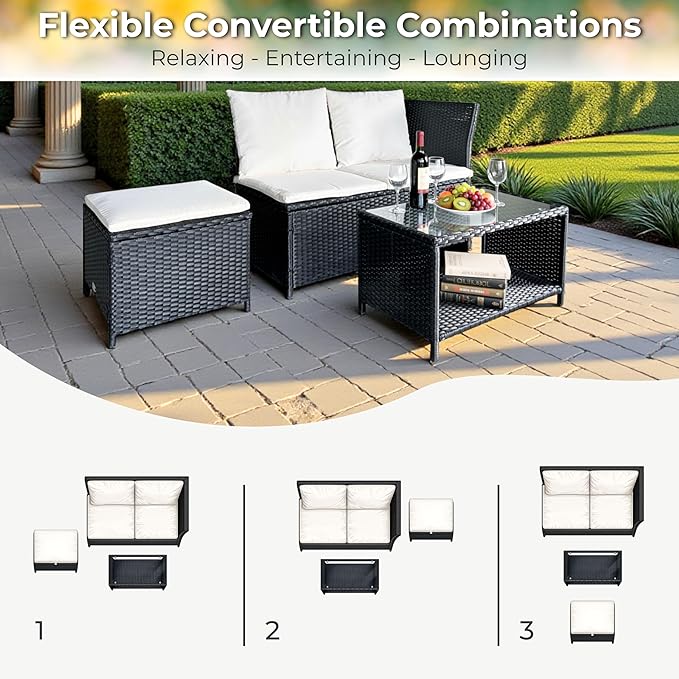 GIANGSUNNY 4 Patio Furniture Set with Storage - Photo 6