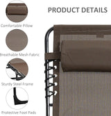 Outsunny Folding Chaise Lounge Chair, Patio Sun Tanning Chair, Outdoor Chaise Lounger with 5-Position Reclining Back - Photo 5