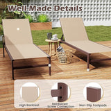 HAPPYGRILL Aluminum Chaise Lounge Chair, Heavy-Duty Patio Recliner W/ 6-Level Backrest & Breathable Fabric - Photo 6
