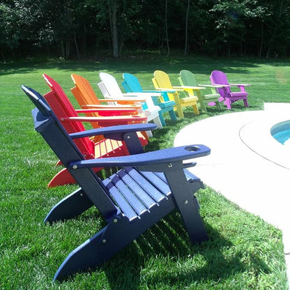 Furniture Barn USA Poly Folding Adirondack Chair, Tangerine