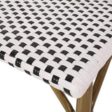 Christopher Knight Home Philomena Outdoor French Bistro Chair (Set of 4), Black + White + Bamboo Print Finish - Photo 6