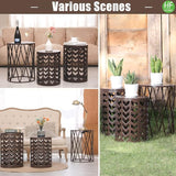HFHOME Round Nesting Coffee Tables, Set of 3 End Tables for Living Room Balcony Office - Photo 6