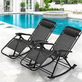 MoNiBloom Rocking Lounger Outdoor Chair Set of 2 - Photo 2