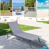 Giantex Patio Chaise Lounge Chair - Sunbathing Chair with Lay Flat Position, 6 Adjustable Positions - Photo 8