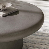Modway Argos Round Concrete Coffee Table in Gray - Cement Low Coffee Table for Sitting on The Floor - Weather Resistant - Photo 6