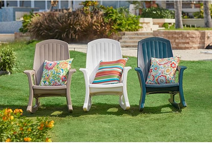 BrylaneHome Oversized 600 Lbs. Weight Capacity Resin Rocker - White