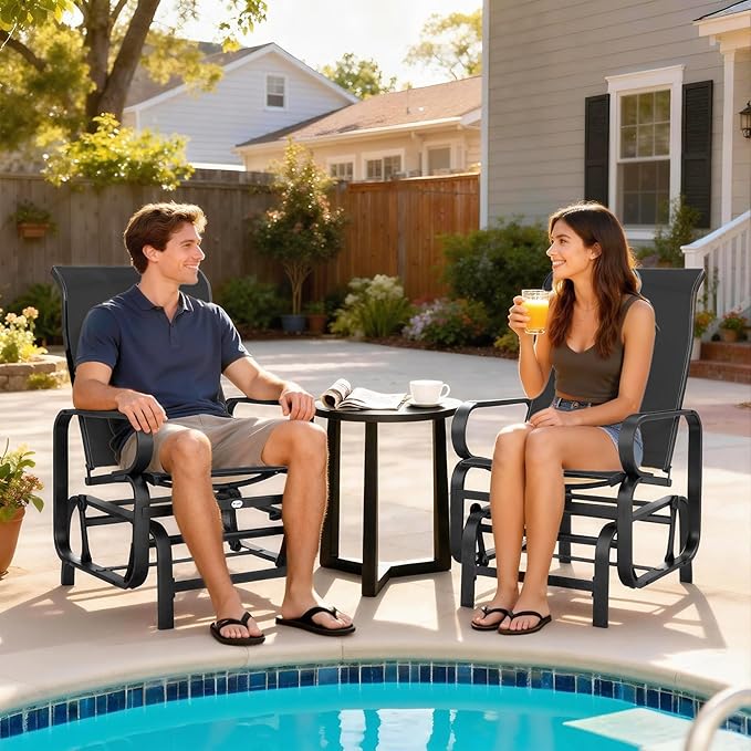 Outsunny Outdoor Glider Chair Set of 2 - Photo 7