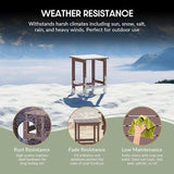 WestinTrends Malibu Square Outdoor Side Table for Adirondack Chair, Dark Brown - Photo 4