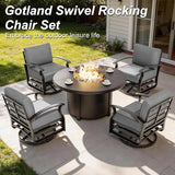 Gotland Outdoor Furniture, Metal Outdoor Swivel Chair with 5.1’’ High-Resilience Seat Cushions 6.2’’ Thick Back Pillow - Photo 7