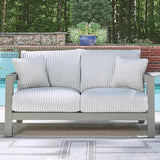 Signature Design by Ashley Moonlight View Contemporary Outdoor Nuvella Weather Resistant Fabric Loveseat with Cushion - Photo 2