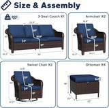 9 PCS Outdoor Conversation Set - Photo 2