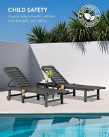 SERWALL Outdoor Chaise Lounge Chair, HDPE Patio Lounge Chair with Cup Holder - Photo 8