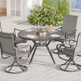 Betterhood 42” Outdoor Patio Table, Metal Patio Dining Table for All Weather, Round Outdoor Coffee Table - Photo 7