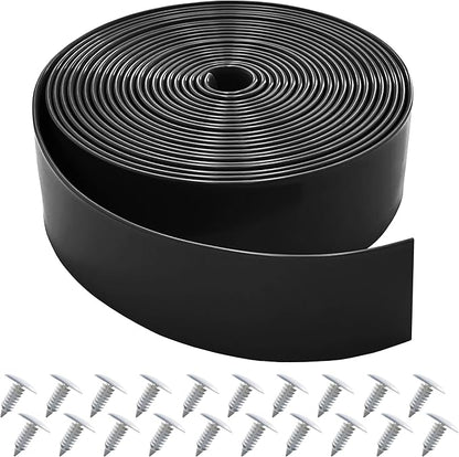 Vinyl Straps for Patio Chair Repair Kit 2'' Wide 20 Ft Long Replacement Straps + 20 Free Rivets for Outdoor Lawn Furniture Chaise Lounge Repair (Black)