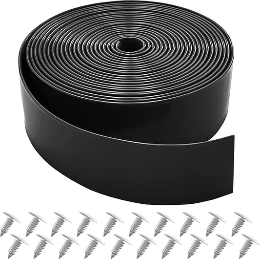 Vinyl Straps for Patio Chair Repair Kit 2'' Wide 20 Ft Long Replacement Straps + 20 Free Rivets for Outdoor Lawn Furniture Chaise Lounge Repair (Black)