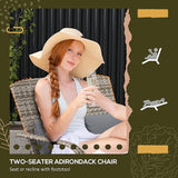 Outsunny Wicker Adirondack Chair for 2 with Cushions & Footrests, PE Rattan Double Chaise Lounge Chair - Photo 6