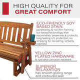 Amish Heavy Duty 800 Lb Mission Pressure Treated Porch Glider with Cupholders (4 Foot, Cedar Stain) - Photo 4