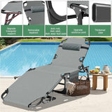 ABORON 3-in-1 Folding Patio Lounge Chair, 440LB Heavy-Duty Tri-Fold Guest Bed with Plush Cotton Cushion - Photo 7