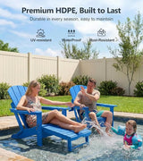 PASAMIC Folding Adirondack Chairs Set of 2 with Retractable Ottoman, 5-Position Adjustable Backrest - Photo 6
