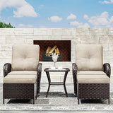 Joyside Wicker Patio Furniture Set, 5 Piece Outdoor Furniture Set with Thickened Cushions, High Back, Deep Seating - Photo 7