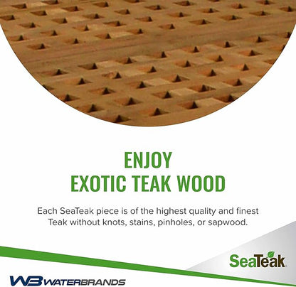 SeaTeak Square-Grate Top Folding Deck Table | Teakwood Folding Table | Small Folding Wood Table| 20" L x 20" W x 20" H