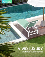 Outdoor Lounge Chair for Pool, Aluminum Chaise Lounge Chairs with 5-Position Recliner, Patio Lounge Chair for Backyard - Photo 2