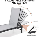 Crestlive Products Chaise Lounge Chair Outdoor Set of 4, Adjustable 5 Positions Pool Lounge Chairs - Photo 3