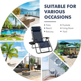 Giantex 2 PCS Zero Gravity Chair, Outdoor Chaise Lounge with Cup Holder - Photo 8
