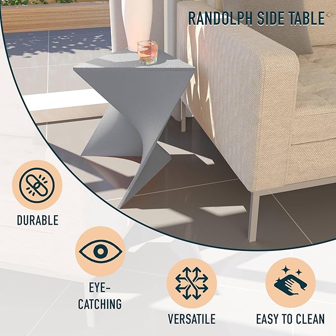 LeisureMod Modern Grey Accent Side Table - Stylish Side Vanity Table for Bedroom & Living Room - Photo 4