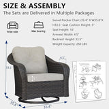 Wicker Swivel Rocking Chairs Set 2 - Photo 2