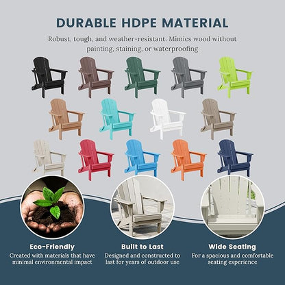 WO WESTIN OUTDOOR HDPE Laguna Outdoor Folding Poly Adirondack Chair (Set of 4), Sand