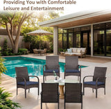 Outdoor Wicker Rattan Chairs Patio Furniture Sets with Cushions, 350lbs Capacity, All-Weather Rattan Sofa Set for Garden - Photo 7