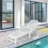 Tangkula Outdoor Chaise Lounge Chair, 5-Position Adjustable Recliner with Storage Box and Flexible Wheels - Photo 9