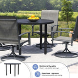 42" Round Patio Dining Table for 4, All-Weather Metal Patio Table with Umbrella Hole - Photo 3