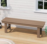 SERWALL 2-Person Outdoor Bench Backless, HDPE Outdoor Benches Weatherproof, 700 Lbs Weight Capacity - Photo 2