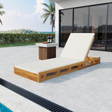 GDFStudio Outdoor Lounge Chaise Set with 2" Water-Resistant Cushion, 4-Position Adjustable Backrest Recliner - Photo 3