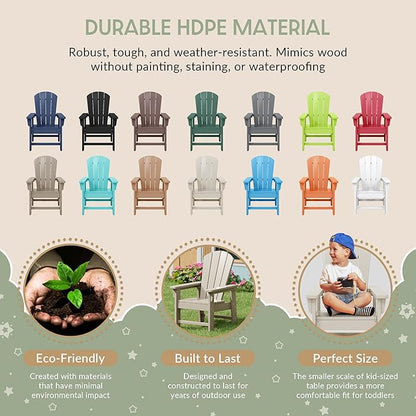 WestinTrends Malibu Kids Outdoor HDPE Adirondack Plastic Patio Chair, Sand