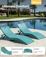 Pre-Assembled Folding in-Pool Lounge Chair, HDPE Outdoor Chaise Lounge with Cup Holder, Pool Lounge Chair for Poolside - Photo 8
