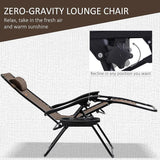 Outsunny Zero Gravity Chair Set with Side Table, Folding Reclining Chair with Cupholders & Pillows - Photo 3
